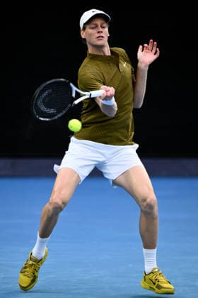 TENNIS AUSTRALIAN OPEN, Jannik Sinner of Italy in action during his men™s Quarterfinal against Ben Shelton of the USA on day 11 of the 2026 Australian Open tennis tournament at Melbourne Park in Melbourne, Wednesday, January 28, 2026. ( NO ARCHIVING MELBOURNE VICTORIA AUSTRALIA  Copyright: xJOELxCARRETTx 20260128128491336200