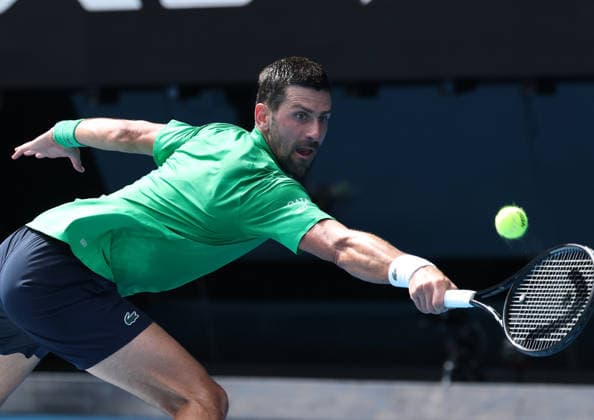 January 28, 2026, Melbourne, Victoria, Australia: NOVAK DJOKOVIC of Serbia during the match against L. Musetti of Italy in the quarter final of Australian Open, Melbourne, Australia. Melbourne Australia - ZUMAc278 20260128_zsp_c278_046 Copyright: xMarcinxCholewinskix