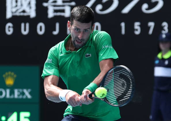 January 28, 2026, Melbourne, Victoria, Australia: NOVAK DJOKOVIC of Serbia during the match against L. Musetti of Italy in the quarter final of Australian Open, Melbourne, Australia. Melbourne Australia - ZUMAc278 20260128_zsp_c278_048 Copyright: xMarcinxCholewinskix