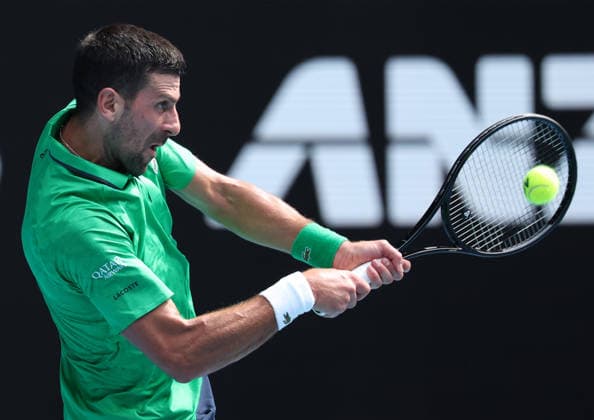 January 28, 2026, Melbourne, Victoria, Australia: NOVAK DJOKOVIC of Serbia during the match against L. Musetti of Italy in the quarter final of Australian Open, Melbourne, Australia. Melbourne Australia - ZUMAc278 20260128_zsp_c278_049 Copyright: xMarcinxCholewinskix