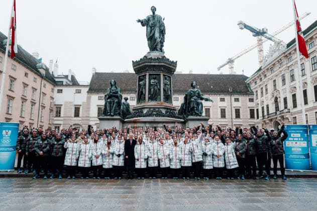 OLYMPICS - Winter Olympic Games, Olympische Spiele, Olympia, OS Milano Cortina 2026 VIENNA,AUSTRIA,28.JAN.26 - OLYMPICS - Winter Olympic Games Milano Cortina 2026, preview, Vereidigung Olympic Team Austria. Image shows all athletes and the president of Austria Alexander Van Der Bellen.  GEPAxpictures xAlexanderxSolc