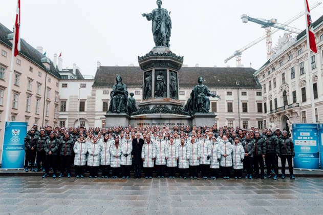 OLYMPICS - Winter Olympic Games, Olympische Spiele, Olympia, OS Milano Cortina 2026 VIENNA,AUSTRIA,28.JAN.26 - OLYMPICS - Winter Olympic Games Milano Cortina 2026, preview, Vereidigung Olympic Team Austria. Image shows all athletes and the president of Austria Alexander Van Der Bellen.  GEPAxpictures xAlexanderxSolc