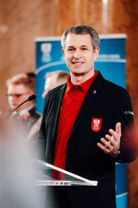 OLYMPICS - Winter Olympic Games, Olympische Spiele, Olympia, OS Milano Cortina 2026 VIENNA,AUSTRIA,28.JAN.26 - OLYMPICS - Winter Olympic Games Milano Cortina 2026, preview, Vereidigung Olympic Team Austria. Image shows president Horst Nussbaumer (OEOC).  GEPAxpictures xAlexanderxSolc