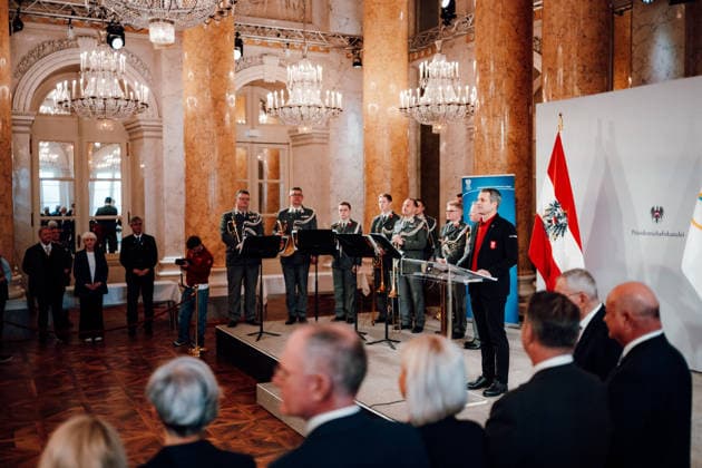 OLYMPICS - Winter Olympic Games, Olympische Spiele, Olympia, OS Milano Cortina 2026 VIENNA,AUSTRIA,28.JAN.26 - OLYMPICS - Winter Olympic Games Milano Cortina 2026, preview, Vereidigung Olympic Team Austria. Image shows president Horst Nussbaumer (OEOC).  GEPAxpictures xAlexanderxSolc