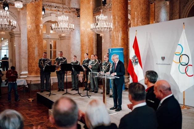 OLYMPICS - Winter Olympic Games, Olympische Spiele, Olympia, OS Milano Cortina 2026 VIENNA,AUSTRIA,28.JAN.26 - OLYMPICS - Winter Olympic Games Milano Cortina 2026, preview, Vereidigung Olympic Team Austria. Image shows president Alexander Van Der Bellen.  GEPAxpictures xAlexanderxSolc