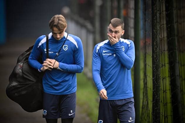 Genk s Matte Smets and Genk s Bryan Heynen pictured during a training session of Belgian soccer team KRC Genk in Genk, on Wednesday 28 January 2026. The team is preparing for tomorrow s match against Swedish team Malmo FF, on day eight of the League phase of the UEFA Europa League tournament. JOHAN EYCKENS JohanxEyckens  x159239706x