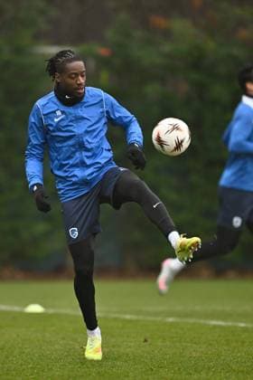 Genk s Joris Kayembe pictured during a training session of Belgian soccer team KRC Genk in Genk, on Wednesday 28 January 2026. The team is preparing for tomorrow s match against Swedish team Malmo FF, on day eight of the League phase of the UEFA Europa League tournament. JOHAN EYCKENS JohanxEyckens  x159242540x