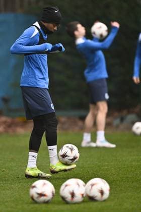 Genk s Noah Adedeji-Sternberg pictured during a training session of Belgian soccer team KRC Genk in Genk, on Wednesday 28 January 2026. The team is preparing for tomorrow s match against Swedish team Malmo FF, on day eight of the League phase of the UEFA Europa League tournament. JOHAN EYCKENS JohanxEyckens  x159242552x