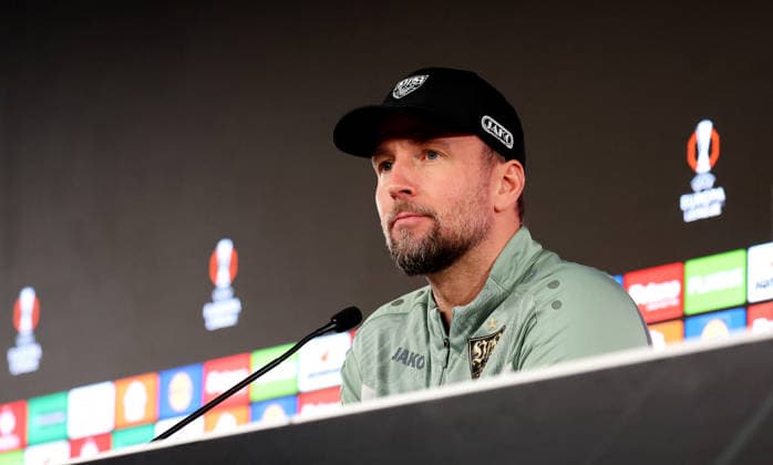 2026,01,28, Stuttgart, Football UEFA Europa League, Season 2025 2026, VfB Stuttgart, PK, Final PK, Press conference, VfB Coach Sebastian Hoeneß