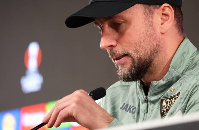 2026,01,28, Stuttgart, Football UEFA Europa League, Season 2025 2026, VfB Stuttgart, PK, Final PK, Press conference, VfB Coach Sebastian Hoeneß