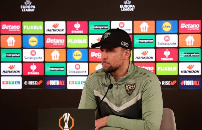 2026,01,28, Stuttgart, Football UEFA Europa League, Season 2025 2026, VfB Stuttgart, PK, Final PK, Press conference, VfB Coach Sebastian Hoeneß
