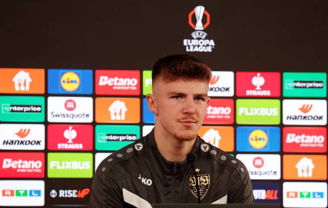2026,01,28, Stuttgart, Football UEFA Europa League, Season 2025 2026, VfB Stuttgart, PK, Final PK, Press conference, Finn Jeltsch