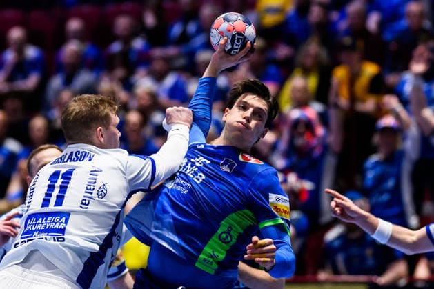 260128 Domen Makuc of Slovenia during the EHF European Handball Championship main round match between Slovenia and Iceland on January 28, 2026 in Malmö Photo Petter Arvidson BILDBYRAN kod PA PA1143 handball handball handballs em 2026 slovenien slovenia island ehf european handball championship iceland bbeng  Copyright: PETTERxARVIDSON BB260128PA001