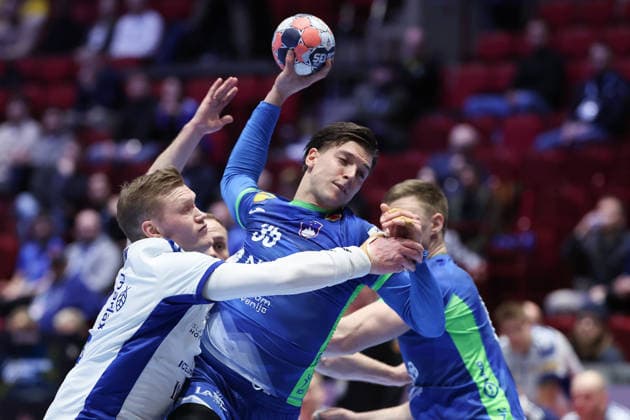 Slovenia v Iceland - MenÂ s EHF EURO 2026 MALMO, SWEDEN - JANUARY 28: Domen Makuc of Slovenia in action during the Men s EHF Euro 2026 match between Slovenia and Iceland at Malmo Arena on January 28 2026 in Malmo, Sweden.  SanjinxStrukic PIXSELL