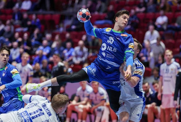 Slovenia v Iceland - MenÂ s EHF EURO 2026 MALMO, SWEDEN - JANUARY 28: Domen Makuc of Slovenia in action during the Men s EHF Euro 2026 match between Slovenia and Iceland at Malmo Arena on January 28 2026 in Malmo, Sweden.  SanjinxStrukic PIXSELL