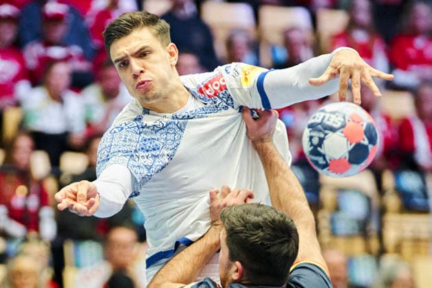 DENMARK EM Men s Handball Spain Portugal Portugal s Francisco Costa during the EHF Euro 2026 main round men s handball match between Spain and Portugal at Jyske Bank Boxen in Herning, Wednesday, January 28, 2026 Photo Thomas Traasdahl Ritzau Scanpix , Herning Denmark  Copyright: RitzauxScanpix ThomasxTraasdahlx spdk20260128-162344-L