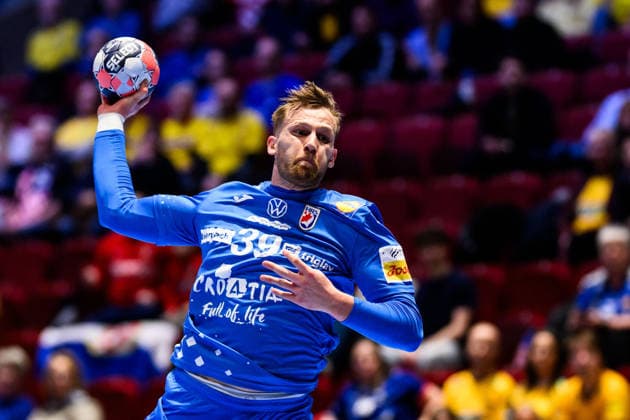 260128 David Mandic of Croatia during the EHF European Handball Championship main round match between Croatia and Hungary on January 28, 2026 in Malmö Photo Petter Arvidson BILDBYRAN kod PA PA1144 handball handball handballs em 2026 croatia hungary kroatien ungern ehf european handball championship bbeng grappa33  Copyright: PETTERxARVIDSON BB260128PA040