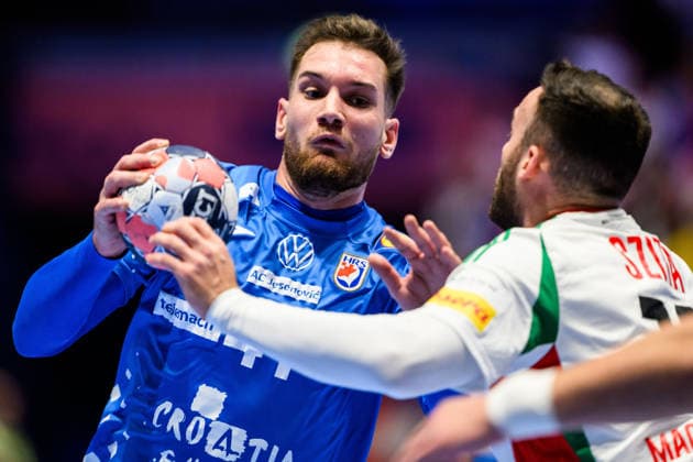 260128 Tin Lucin of Croatia during the EHF European Handball Championship main round match between Croatia and Hungary on January 28, 2026 in Malmö Photo Petter Arvidson BILDBYRAN kod PA PA1144 handball handball handball handballs em 2026 croatia hungary croatia hungary ehf european handball championship bbeng grappa33  Copyright: PETTERxARVIDSON BB260128PA041