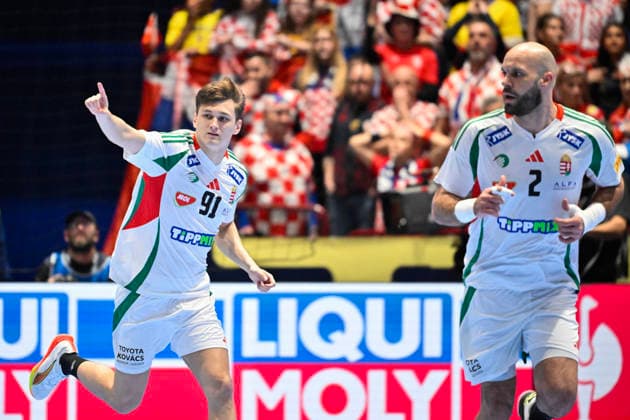 MALMÖ, SVERIGE 20260128 Hungary s Bence Imre celebrates during the 2026 EHF European Men s Handball Championship the EHF Euro 2026 main round match between Croatia and Hungary at Malmö Arena, in Malmö, Sweden, on January 28, 2026 MALMÖ SVERIGE x50090x  Copyright: xJohanxNilsson TTx EHF EURO 2026 CROATIA-HUNGARY