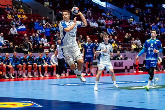 Slovenia v Iceland, EHF EURO 2026, Malmo, Sweden Malmo, Sweden. 28th of January, 2026. Viggo Kristjansson (7) of Iceland seen during the EHF Euro 2026 match between Slovenia v Iceland at Malmo Arena, Malmo on 28 01 2026 Sweden, Malmo, Malmö Arena  Copyright: xGonzalesxPhoto TobiasxJorgensenx