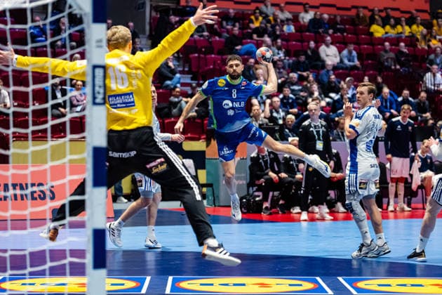 Slovenia v Iceland, EHF EURO 2026, Malmo, Sweden Malmo, Sweden. 28th of January, 2026. Blaz Janc (8) of Slovenia seen during the EHF Euro 2026 match between Slovenia v Iceland at Malmo Arena, Malmo on 28 01 2026 Sweden, Malmo, Malmö Arena  Copyright: xGonzalesxPhoto TobiasxJorgensenx