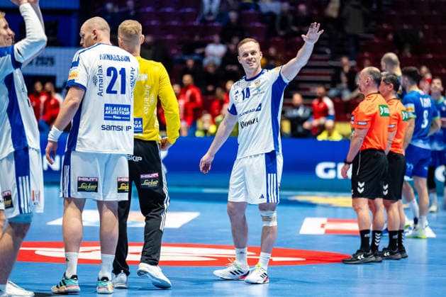 Slovenia v Iceland, EHF EURO 2026, Malmo, Sweden Malmo, Sweden. 28th of January, 2026. Players of Iceland seen celebrating after the win in the EHF Euro 2026 match between Slovenia v Iceland at Malmo Arena, Malmo on 28 01 2026 Sweden, Malmo, Malmö Arena  Copyright: xGonzalesxPhoto TobiasxJorgensenx