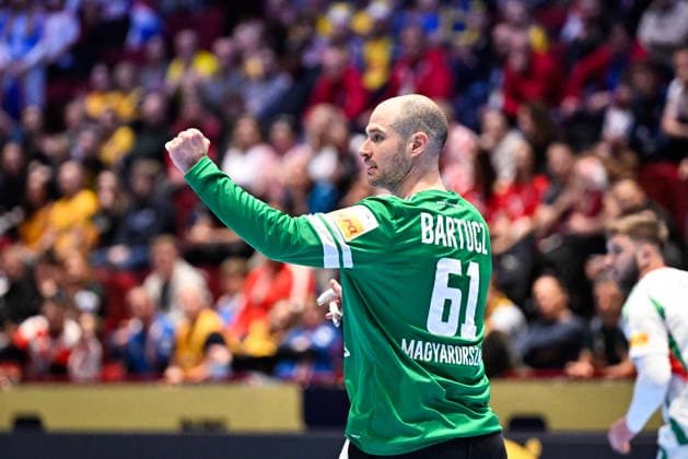 MALMÖ, SWEDEN 20260128 Hungary s goalkeeper Laszlo Bartucz celebrates during the 2026 EHF European Men s Handball Championship the EHF Euro 2026 main round match between Croatia and Hungary at Malmö Arena, in Malmö, Sweden, on January 28, 2026 MALMÖ SWEDEN x50090x  Copyright: xJohanxNilsson TTx EHF EURO 2026 CROATIA-HUNGARY