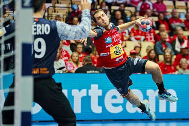 DENMARK European Men s Handball Championship Spain Portugal Spain s Kauldi Odriozola during the EHF Euro 2026 main round men s handball match between Spain and Portugal at Jyske Bank Boxen in Herning, Wednesday, January 28, 2026 Photo Thomas Traasdahl Ritzau Scanpix , Herning Denmark  Copyright: RitzauxScanpix ThomasxTraasdahlx spdk20260128-172313-L