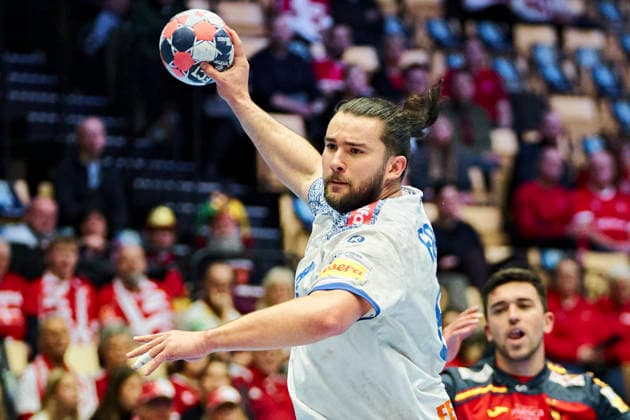 DENMARK Men s Handball European Championship Spain Portugal Portugal s Luis Frade during the EHF Euro 2026 main round men s handball match between Spain and Portugal at Jyske Bank Boxen in Herning, Wednesday, January 28, 2026 Photo Thomas Traasdahl Ritzau Scanpix , Herning Denmark  Copyright: RitzauxScanpix ThomasxTraasdahlx spdk20260128-172542-L