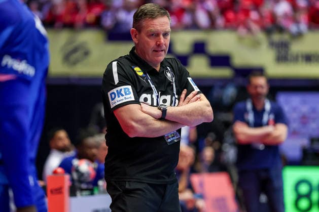 28 01 2026, Handball, Men s EHF EURO 2026, Germany France, Jyske Bank Boxen in Herning, Denmark, Main Round Headcoach Alfred Gislason Germany hc gesticulating on the sidelines Denmark