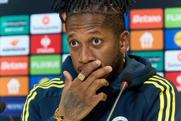 Fenerbahce press conference, PK, Pressekonferenz FCSB v Fenerbahce, UEFA Europa League, Fotball, Phase MD8, Bucharest, Romania Bucharest, Romania. 28th Jan, 2026: Fred, Fenerbahce SK football team midfielder, attends a press conference one day ahead of the UEFA Europa League, league phase, matchday 8, football match between FCSB and Fenerbahce SK, at the National Arena Stadium in Bucharest. Bucharest Romania Copyright: xLucianxAlecux