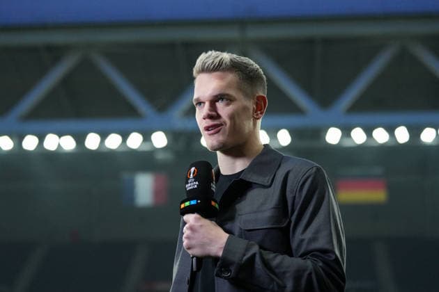 Matthias Ginter SC Freiburg, 28 in conversation with RTL , France, Football, UEFA Europa League, Matchday 8, League phase, 2025 2026, OSC Lille vs SC Freiburg, 28 01 2026, Press conference of SC Freiburg before the last Europa League match in the league phase, Press conference, Stade Pierre Mauroy, Lille, France, Press conference of SC Freiburg before the last Europa League match in the league phase, Press conference Lille Stade Pierre Mauroy DÃ partements Nord, Hauts de Fra France Copyright: xArnexAmbergx