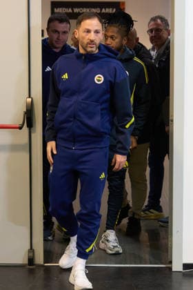 Fenerbahce press conference, PK, Pressekonferenz FCSB v Fenerbahce, UEFA Europa League, Fotball, Phase MD8, Bucharest, Romania Bucharest, Romania. 28th Jan, 2026: Domenico Tedesco, Fenerbahce SK football team coach, holds a press conference one day ahead of the UEFA Europa League, league phase, matchday 8, football match between FCSB and Fenerbahce SK, at the National Arena Stadium in Bucharest. Bucharest Romania Copyright: xLucianxAlecux