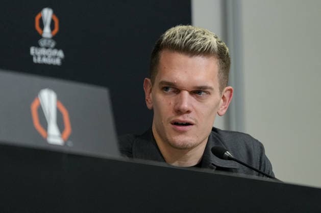Matthias Ginter SC Freiburg, 28 , France, Football, UEFA Europa League, Matchday 8, League phase, 2025 2026, OSC Lille vs SC Freiburg, 28 01 2026, Press conference of SC Freiburg before the last Europa League match in the league phase, Press conference, Stade Pierre Mauroy, Lille, France, Press conference of SC Freiburg before the last Europa League match in the league phase, Press conference Lille Stade Pierre Mauroy DÃ partements Nord, Hauts de Fra France Copyright: xArnexAmbergx