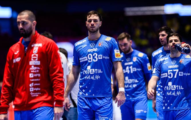260128 Veron Nacinovic of Croatia looks dejected during the EHF European Handball Championship main round match between Croatia and Hungary on January 28, 2026 in Malmö Photo Petter Arvidson BILDBYRAN kod PA PA1144 handball handball handball handballs em 2026 croatia hungary croatia hungary ungern ehf european handball championship bbeng grappa33depp  Copyright: PETTERxARVIDSON BB260128PA060