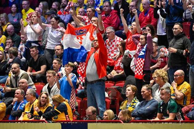 MALMÖ, SWEDEN 20260128 Croatian fans during the 2026 EHF European Men s Handball Championship the EHF Euro 2026 main round match between Croatia and Hungary at Malmö Arena, in Malmö, Sweden, on January 28, 2026 MALMÖ SWEDEN x50090x  Copyright: xJohanxNilsson TTx EHF EURO 2026 CROATIA-HUNGARY