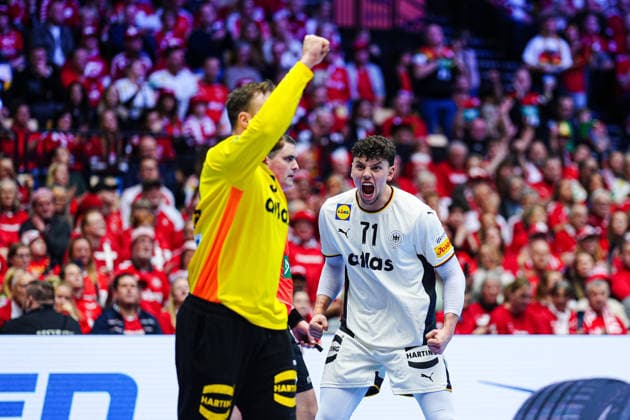 Marko Grgic Germany, 71 after parade Andreas Wolff Germany, 33 DEN, Germany vs France, Handball, EHF European Championship 2026, Main Round, Matchday 4, 28 01 2026 DEN, Germany vs France, Handball, EHF European Championship 2026, Main Round, Matchday 4, 28 01 2026 Herning Copyright: xEibner-Pressefoto MarcelxvonxFehrnx EP_MFN