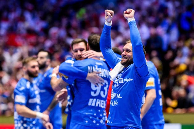260128 Luka Cindric of Croatia celebrates after the EHF European Handball Championship main round match between Croatia and Hungary on January 28, 2026 in Malmö Photo Petter Arvidson BILDBYRAN kod PA PA1144 handball handball handball handballs em 2026 croatia hungary croatia hungary hungary ehf european handball championship bbeng grappa33 jubel  Copyright: PETTERxARVIDSON BB260128PA090