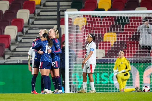 Arsenal Women FC v ASFAR - FIFA Women s Champions Cup 2026 Semi Final Olivia Smith forward of Arsenal and Canada celebrates after scoring her sides first goal during the FIFA Women s Champions Cup 2026 Semi Final match between Arsenal Women FC and AS FAR at Brentford stadium on January 28, 2026 in London, England. London England United Kingdom  Copyright: xJosexBretonx originalFilename:bretonhernandez-arsenalw260128_nppP8.jpg