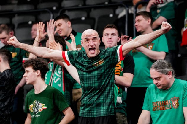 Germany Basketball EuroCup Season 2025 26 16 Matchday Veolia Towers Hamburg vs Slask Wroclaw Inselpark Arena Hamburg Fanblock of Slask Wroclaw Copyright: xStefanxTrochax