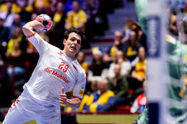260128 during the EHF European Handball Championship main round match between Switzerland and Sweden on January 28, 2026 in Malmö Photo Petter Arvidson BILDBYRAN kod PA PA1145 handball handball handball handballs em 2026 schweiz sverige sweden ehf european handball championship switzerland bbeng  Copyright: PETTERxARVIDSON BB260128PA131