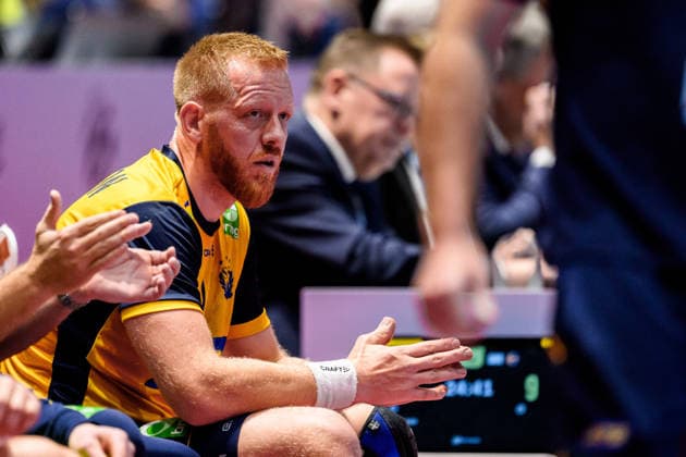 260128 Jim Gottfridsson of Sweden during the EHF European Handball Championship main round match between Switzerland and Sweden on January 28, 2026 in Malmö Photo Petter Arvidson BILDBYRAN kod PA PA1145 handball handball handballs em 2026 schweiz sverige sweden ehf european handball championship switzerland bbeng  Copyright: PETTERxARVIDSON BB260128PA141