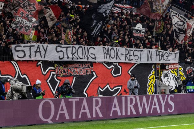 UEFA Champions League Bayer 04 Leverkusen Villarreal FC 28 01 2026 Fans of Bayer 04 Leverkusen support fans of Paok FC UEFA Champions League Bayer 04 Leverkusen Villarreal FC BayArena, Leverkusen 28 01 2026 Copyright: xBEAUTIFULxSPORTS Buriakovx