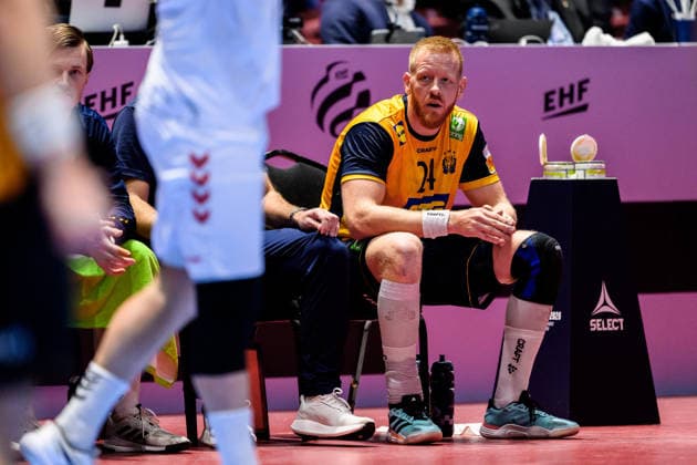 260128 Jim Gottfridsson of Sweden during the EHF European Handball Championship main round match between Switzerland and Sweden on January 28, 2026 in Malmö Photo Petter Arvidson BILDBYRAN kod PA PA1145 handball handball handballs em 2026 schweiz sverige sweden ehf european handball championship switzerland bbeng  Copyright: PETTERxARVIDSON BB260128PA145