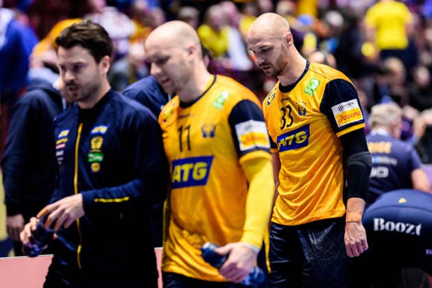 260128 Lukas Sandell of Sweden during the EHF European Handball Championship main round match between Switzerland and Sweden on January 28, 2026 in Malmö Photo Petter Arvidson BILDBYRAN kod PA PA1145 handball handboll handball handbolls em 2026 schweiz sverige sweden ehf european handball championship switzerland bbeng  Copyright: PETTERxARVIDSON BB260128PA149