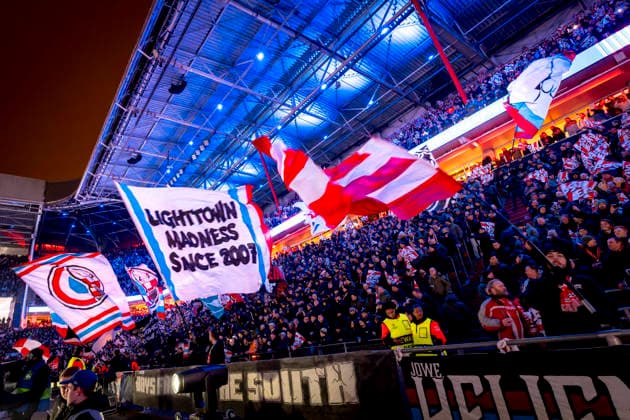 Supporters of PSV Eindhoven during the match PSV Eindhoven vs FC Bayern Munchen at the Philips stadium for the Champions League League phase Matchday 8 season 2025 2026 in EINDHOVEN, Netherlands on 28 01 2026,
