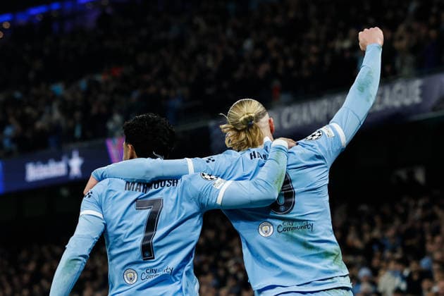 Manchester, England, 28th January 2026. Erling Haaland of Manchester City celebrates his goal to make it 1-0 during the Manchester City vs Galatasaray UEFA Champions League match at the Etihad Stadium, Manchester. Picture credit should read: Cody Froggatt Sportimage EDITORIAL USE ONLY. No use with unauthorised audio, video, data, fixture lists, club league logos or live services. Online in-match use limited to 120 images, no video emulation. No use in betting, games or single club league player publications. SPI_021_CF_Man_City_Galatasaray SPI-4489-0048