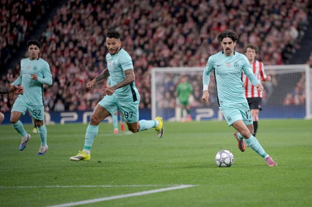 UEFA Champions League Athletic Club vs Sporting Clube de Portugal Francisco Trincao and Luis Suarez of Sporting Clube de Portugal in action during Champions League 2025-26 League phase match between Athletic Club and Sporting Clube de Portugal at San mames stadium. Bilbo (Basque Country). January 28, 2026. (Gari Garaialde Bostok Photo) Bilbao Bizkaia Spain Editorial Use Only  Copyright: xGarikoitzxGaraialdex xBostokxPhotox Bostok Photo GarixGaraialdex GG2601280015