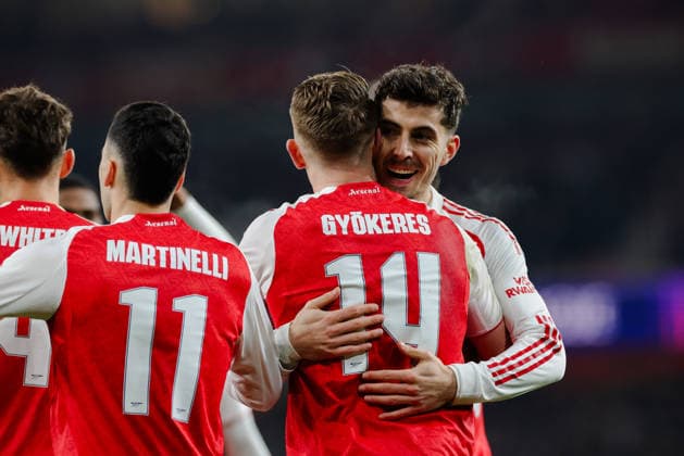 Champions League 2025 26 League Stage Arsenal v Kairat Almaty Emirates Stadium 28.01.2026 Viktor Gyökeres of Arsenal scores and celebrates 1-0 Champions League 2025 26 League Stage Arsenal v Kairat Almaty Emirates Stadium 28.01.2026 Photograph By Marc Aspland The Times  Copyright: xMarcxAsplandx NINTCHDBPICT001054811670