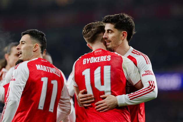 Champions League 2025 26 League Stage Arsenal v Kairat Almaty Emirates Stadium 28.01.2026 Viktor Gyökeres of Arsenal scores and celebrates 1-0 Champions League 2025 26 League Stage Arsenal v Kairat Almaty Emirates Stadium 28.01.2026 Photograph By Marc Aspland The Times  Copyright: xMarcxAsplandx NINTCHDBPICT001054812039
